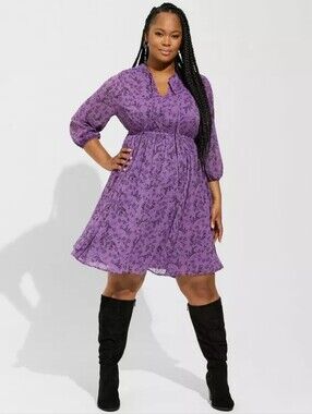 Torrid Mini Clip Dot Front Keyhole Dress